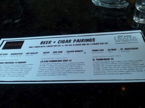 The menu for the night