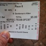 The ticket for Gentleman's Kitten