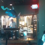 Tom mans the DJ booth