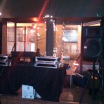 Post-party, the DJ stand